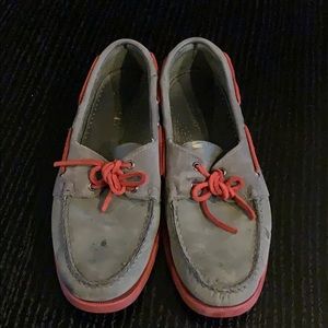 Sebago gray and red size 10.5 in okay shape